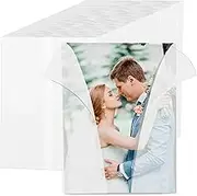 100pcs Pre-Folded Vellum Jackets for 5x7 Invitations, Translucent Vellum Jacket, Vellum Wrap Jackets, Vellum Envelope for Wedding Birthday Baby Shower Invitations Cards