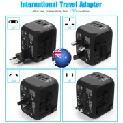 World Travel Adapter 3 USB & Type-C Port Charger US/UK/EU/AU Plug Converter ZR