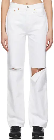 Make old jeans with a high waist 32 White