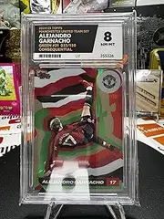 Collect-a-Bubbles | 2024-25 Topps Manchester United Team Set | 2025 - Alejandro Garnacho - 31 - Green /150 - Consequential | Ace Graded 8 | Certificate Number 355326