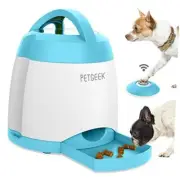 Automatic Dog Treat Dispenser with Button, Dog Button Feeder with Dual blue
