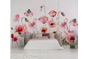 3D Red Flowers 2205 Wall Murals Self-adhesive Vinyl Wallpaper Murals