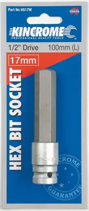 Kincrome HS17M - Hex Bit Socket 17mm 1/2" Drive