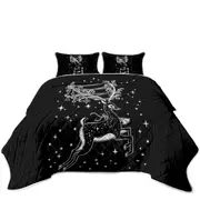 Sparkling Christmas Spirit Cute White Tailed Deer Coverlet