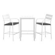 Outdoor Bar Set Stools 3-Piece Dining Chairs Table Patio Aluminium Bistro Set