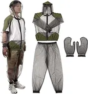 BESPORTBLE Professional Outdoor Mosquito Suit, 1Set Breathable Mesh Jacket with Hood and Pants - Net Clothing Protection from Bugs, Flies, Gnats, No-See-Ums & Midges
