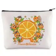 Orange Bird Cosmetic Bag Orange Bird Lovers Gift Flower and Garden Orange Bir...