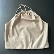 Alice + Olivia Zumi Vegan Leather Halter Top