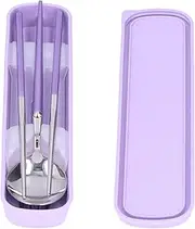 Stainless Steel Utensils Set, Kitchen Cutlery Set with Fork Spoon Chopsticks Dishwasher Safe Silverware Utensils for Workplace Camping School Picnic (Purple Silver)