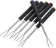 iplusmile 6Pcs Stainless Steel Fondue Forks Telescoping Skewers for Chocolate Marshmallow BBQ and Easy to Clean for Outdoor Picnics and Family Gatherings
