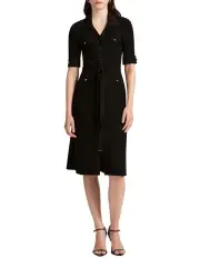 [Marcs] Leave Soon Knit Polo Dress in Black