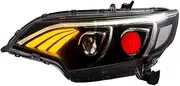 2PCS Headlight Assembly Compatible With Honda Fit Jazz GK5 2014-2017 LED Head Lamp Car Tuning Light