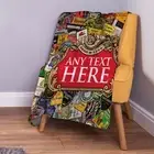 Personalised Multi Beer Label Design Soft Fleece Throw Blanket