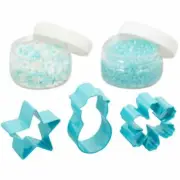 Winter Christmas 5 Pc 2 Sprinkles and 3 Blue Cookie Cutter Set Wilton