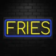 Fries Sign for Business Displays | LED Flex Neon | 32"W x 13"H x 1"D