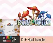 Stay Wild Mushroom HTV Heat Transfer Vinyl Iron On to Tshirt