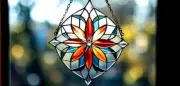 CELESTIAL COLOURFUL STAR Authentic Australian Stained Glass WINDOW SUNCATCHER