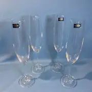 10 3/8" Crystalite Bohemia Wine Glasses Set of 4 Excellent