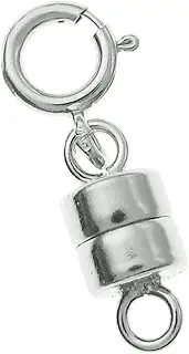[Dreambell] 1 Set 925 Sterling Silver 4mm Magnetic Clasp Converter Connector for Necklaces with 5mm Spring Ring Clasp