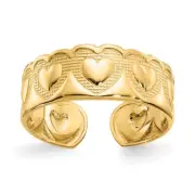 14k Yellow Gold Heart Toe Ring Gift for Mother