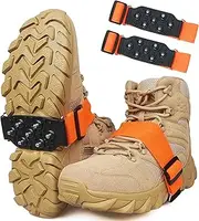 [VATEICO] Mid Sole Ice Cleats,7 Point Anti-Skid Crampon Traction Cleats for Outdoor&Indoor Transition Climbing or Driving Ice Snow Grips