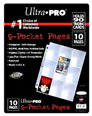 NBA NFL TCG ULTRA PRO 9-Pocket Platinum Page for Standard Size Cards 10 Sleeves