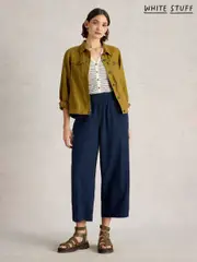 White Stuff Blue Shelly Linen Blend Culottes (H12020) | $150