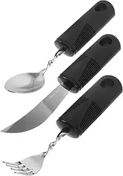Portable Cutlery for Elderly Disabled Anti-slip Anti-shake Tableware Set Knife Fork Spoon for Home Outdoors