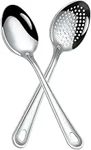 GOOHOCHY 2pcs Stainless Steel Serving Spoons Mixing Spoons Restaurant Serving Cookware Scoop Kitchen Slotted Spoon Cutlery Shovel Spoon Cutlery Shovel Spoons