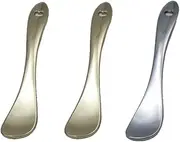 3 Pieces Zinc Alloy Makeup Spatula Eye Cream Spoon Beauty Scoop Mini Spoon Makeup Beauty Spoons Mini Cosmetic Skincare Spatula for Cream Lotions, Spoon Shaped, Golden, Silver, Rose-Gold