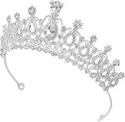 [WOONEKY] Elegant Flower Girl Tiara Rhinestone Sparkly Headband Wedding Headpiece Girls Hair Accessory Birthday Party Headwear