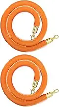 Rope Barriers, Rope Barrier Belt Red Velvet Stanchion Rope, Crowd Control Rope Barrier with Golden Hooks, Orange Velvet Rope Barrier for Car Shows Carpet Events Queue Barrier 1/2/3M Rope Barrier for Crowd Con(Orange B,5ft/155cm)