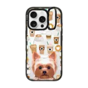 iPhone 16 Pro Impact Ring Stand Case MagSafe Compatible Yorkie coffee clear phone case dog breed must have gifts for yorkshire terrier lover
