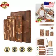 Versatile Acacia Wooden Cutting Board Set - Perfect for Meat, Veggies & Cheese