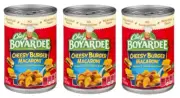 3 Chef Boyardee Cheesy Burger Macaroni Pasta in Cheesy Meat Sauce, 15 oz Cans