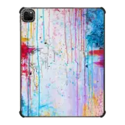 iPad Pro 12.9-inch (5th/6th gen) iPad Impact Case HAPPY TEARS - Bright Cheerful Rainbow Pastel Colorful Acrylic Feminine Pretty Girlie Sweet Drip Splat Bold Pink Red Purple Spring Art Abstract Painting