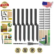 Alloy Steel Fence Post Anchor Ground Spike Kit - 6 Stabilizing Stakes Included