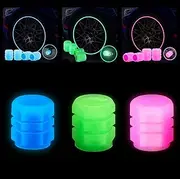 Dust Caps for Car Tyres, 12 PCS Universal Fluorescent Tire Valve Caps, Glow in the Dark Tyre Dust Caps for General Cars Truck SUVs Motorcycles Bike Wheel