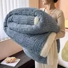 Deluxe Vintage Double Blanket Soft Plush Gaff and Imitation Wool MachineWashable