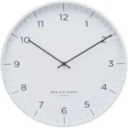 NEW One Six Eight London Henry Metal Wall Clock, White, 40cm