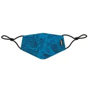 HEADSKINZ - REUSABLE COTTON FACE MASK with PM2.5 CARBON FILTER - PAISLEY BLUE