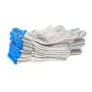 Heavy Duty White Knitted Cotton Safety Work Gloves for Gardening, Warehouse