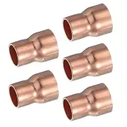 5Pcs Copper Reducer 1/2"x3/8" ID Reducing Copper Coupling Fitting Pipe Adapter