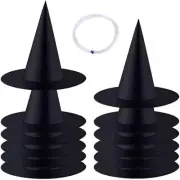 Halloween Witch Hats, Black Hanging Witch Hat, Witch Costume Accessories Witc...