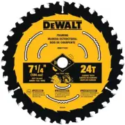 (J) DeWalt - DW171424 7-1/4" x 24T Framing Circular Saw Blade