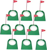 KOMBIUDA Travel-Friendly Golf Practice Hole 9pcs Plastic Putting Cup Detachable Flag Regulation Size Training