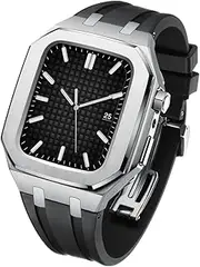 [KKFAUS] Latest Stainless Steel Compatible With Apple Watch Band 8 7 6 5 4 SE Series 44mm 40mm Strap For IWatch Series 44mm Modification Noble Metal