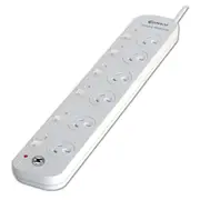 Sansai 6-Outlet Individually Switched Surge Protected Power Strip Board