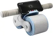 Automatic Rebound Abdominal Wheel, Ab Workout Equipment with Two-Wheel Widened Design Can Bear 100kg and Comes with a Mobile Phone Holder for Fitness Enthusiasts