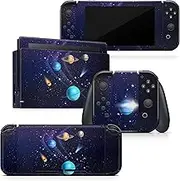 TACKY DESIGN Galaxy Skin Compatible with Nintendo Switch Skin, Purple Vinyl 3m Decal Stickers Full Cover